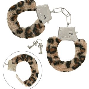 Manette con pelliccia leopardata