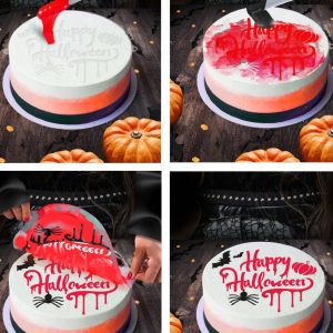 Stencil Happy Halloween decorazione. torte, 25 cm