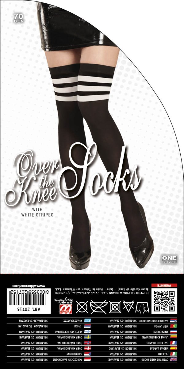 Parigine nere con righe bianche 70 DEN - immagine 4