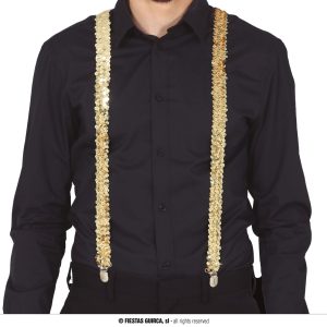 Bretelle in paillettes oro