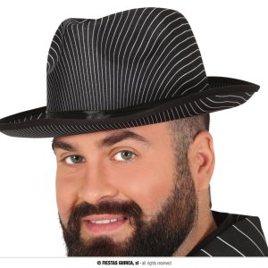 Cappello da Ganster Strisce In Raso con riduzione