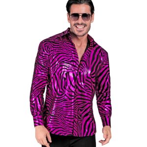 Camicia party fashion, motivo zebrato Rosa