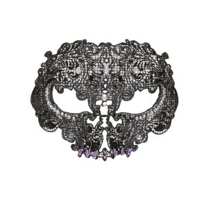 Maschera teschio in pizzo e gemme