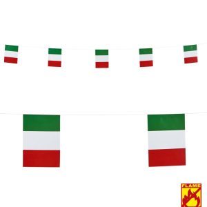 Festone bandiere italia 6 m in carta flame retardant