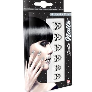 Set da 12 unghie teschi auto-adesive