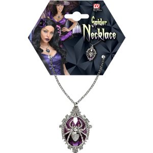 Collana gemma viola ragno