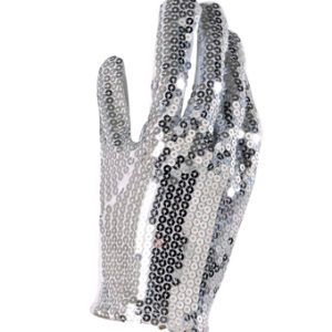 Guanto in paillettes argento maicol gecs