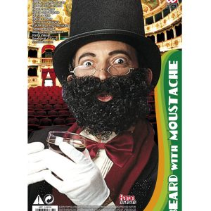 Barba con baffi lusso nero o castano spe