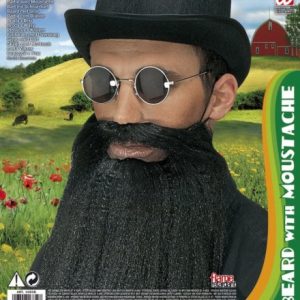 Barbe e baffi nere con labbra