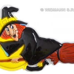 Strega volante su scopa 3d