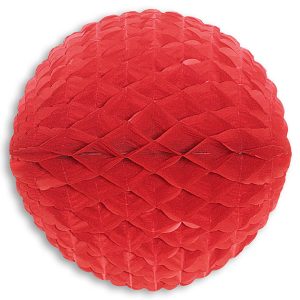 Sfera a nido d’ape in carta rossa da 33 cm