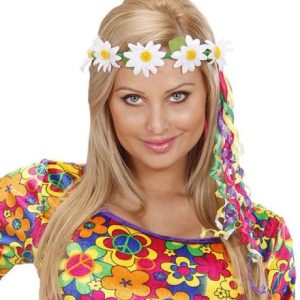 Corona margherite con nastri multicolore