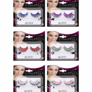 Ciglia nere alla base colorate con piume