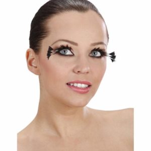 Ciglia nere con 3 piume sui lati