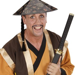 Cappello cinese con treccia in raso