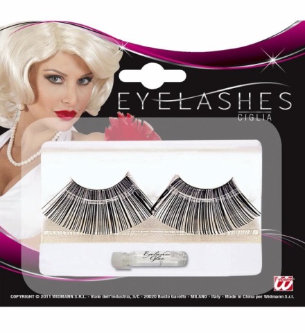 Ciglia extra lunghe nere con colla in tu - immagine 2