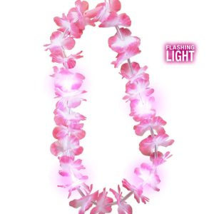 Collana hawaiana luminosa rosa