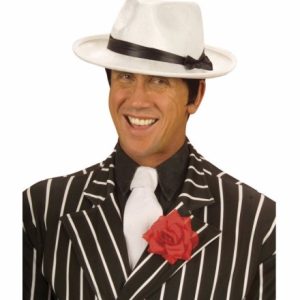 Cappello gangster bianco in velluto con