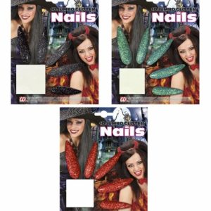 Maxi unghie glitter da diavolo e strega