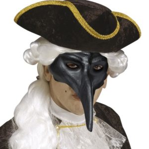 Maschera veneziana con becco nera