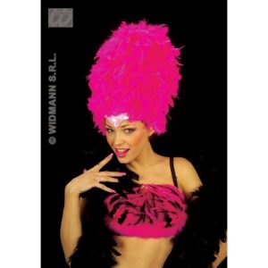 Copricapi in piume fucsia con