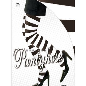 Collant rigati nero-bianco 70 den
