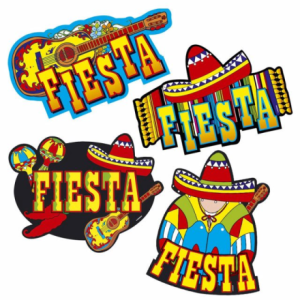 4 decorazioni festa messicana 55 cm