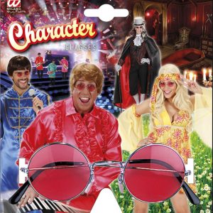 Occhiali caratteriali con lenti rosse