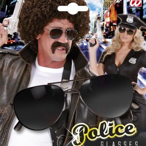 Occhiali da poliziotto con lenti a specchio