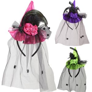 Mini cappello strega con rose piume e tu