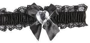 Giarrettiera nera con fiocco e diamante