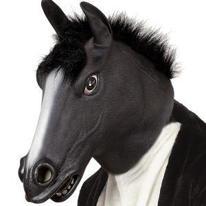 Maschera testa cavallo nero