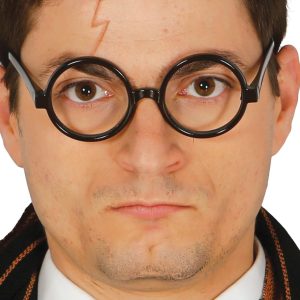 Occhiali tondi Neri in plastica Senza Lenti