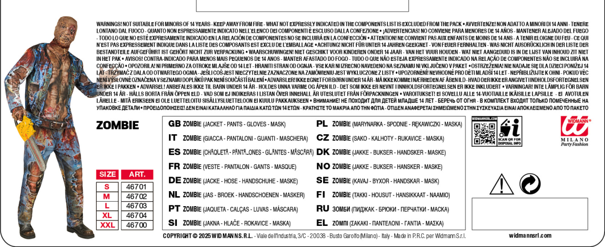 Costume da mostro zombie - immagine 5