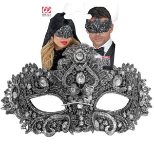 Maschera veneziana unisex argento