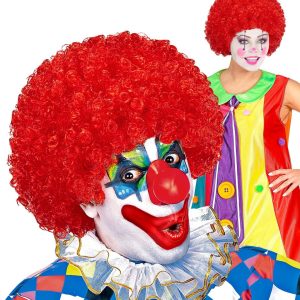 Parrucca riccia da clown rossa