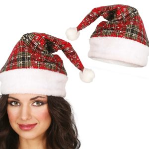 Cappello di Babbo Natale a quadri