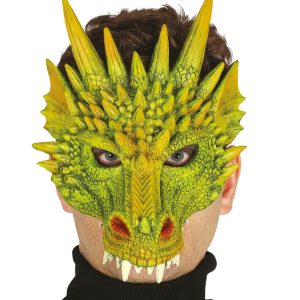 Maschera mezzo viso da drago in schiuma di lattice