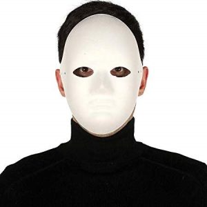 Maschera bianca viso medio in cartapesta