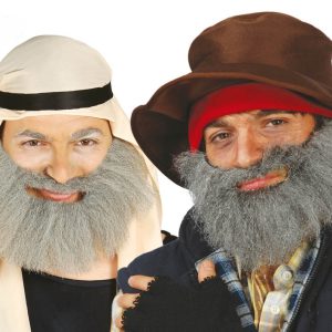 Barbae baffi grigia per travestimento ar