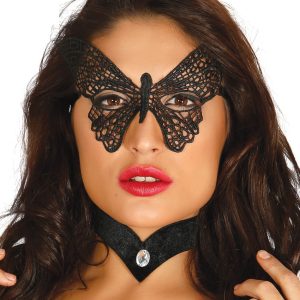 Maschera domino in pizzo farfalla