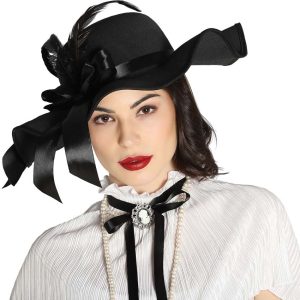 Cappello dama fiocco piume