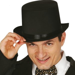 Cilindro nero in saten con riduzione interna