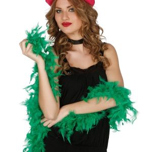 Boa in vera piuma verde 180 cm