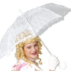 Ombrello in pizzo bianco