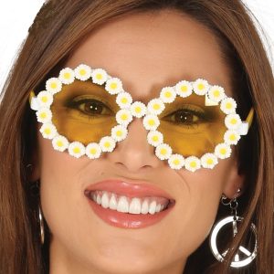 Occhiali hippie anni 60/70 con margherite