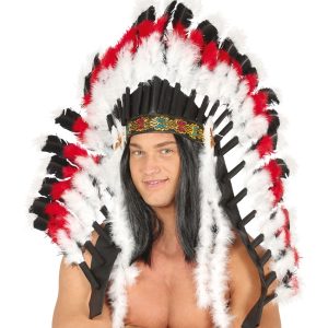 Copricapo diadema indiano pelle rossa ex