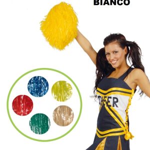 Coppia pom pom in plastica bianchi