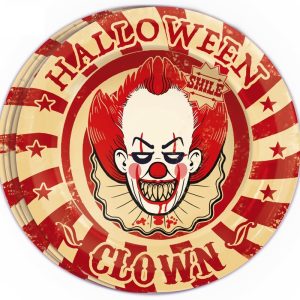 8 piatti grandi pagliaccio assassino 23 cm