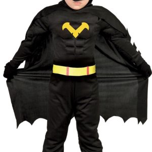Vestito da eroe nero batman